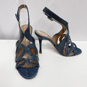Alexa‎ Wagner Snakeskin High Heel Shoes Blue Sexy $1,195.00 Size 36 1/2